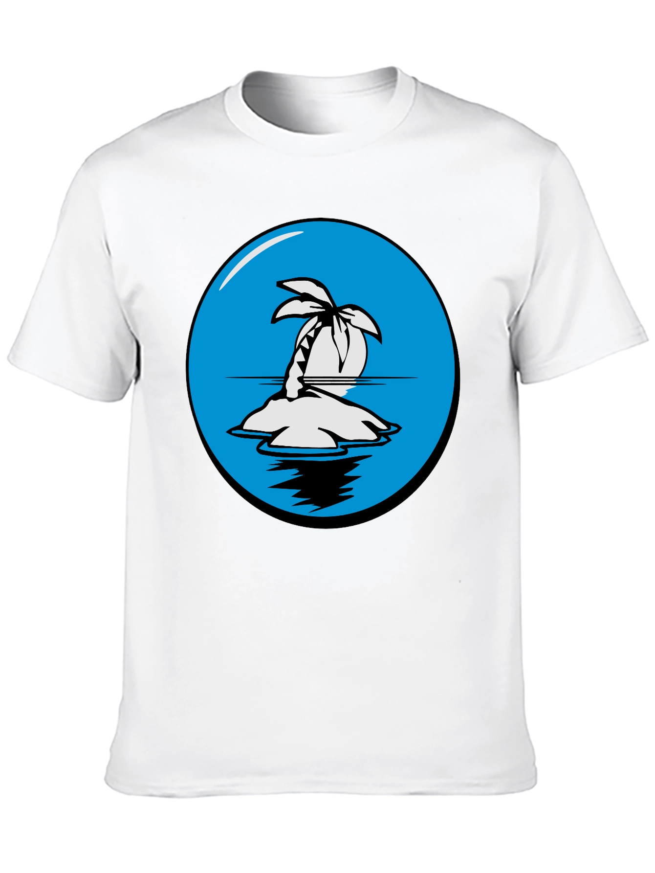 Island Graphic Tee -  Black Cotton Comfort
