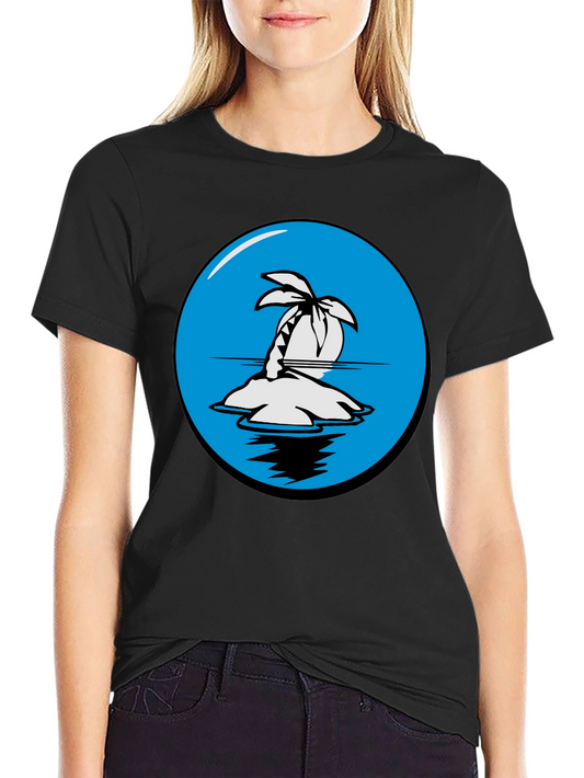 Island Graphic Tee -  Black Cotton Comfort
