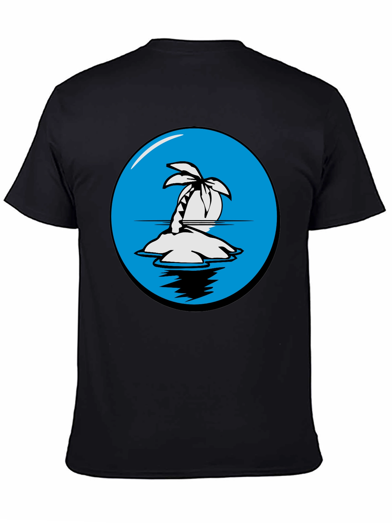 Island Graphic Tee -  Black Cotton Comfort