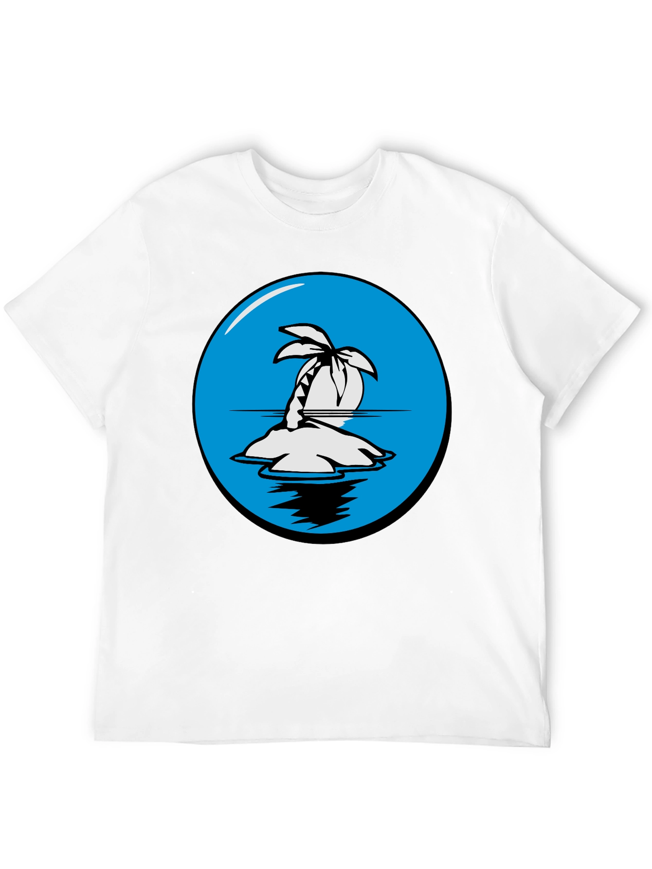 Island Graphic Tee -  Black Cotton Comfort