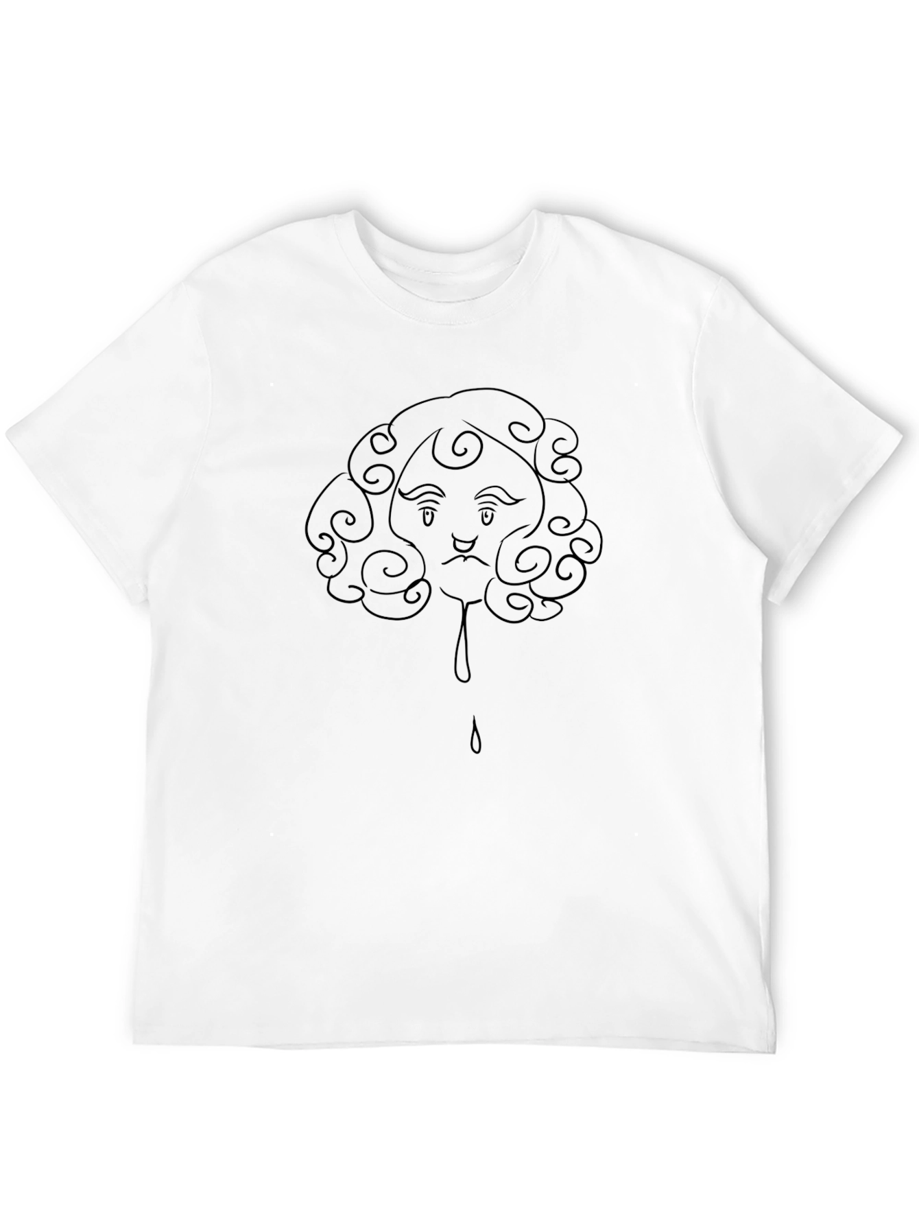 Mens Black T-Shirt with Cloud Face Print
