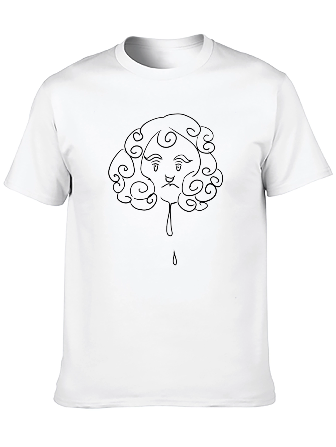 Mens Black T-Shirt with Cloud Face Print