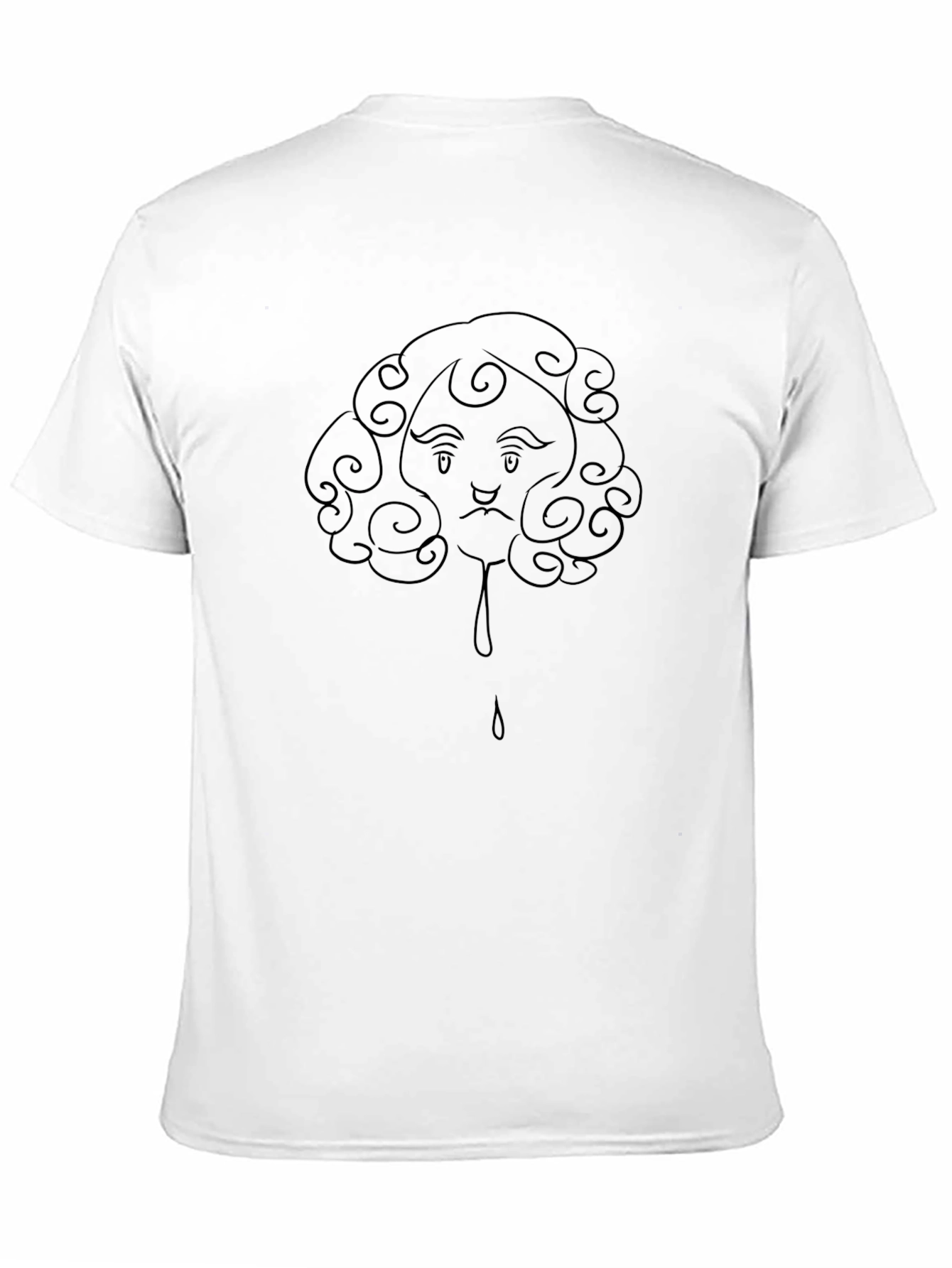 Mens Black T-Shirt with Cloud Face Print