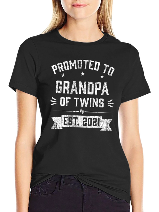 Promoted to Grandpa of Twins Est. 2021 T-Shirt