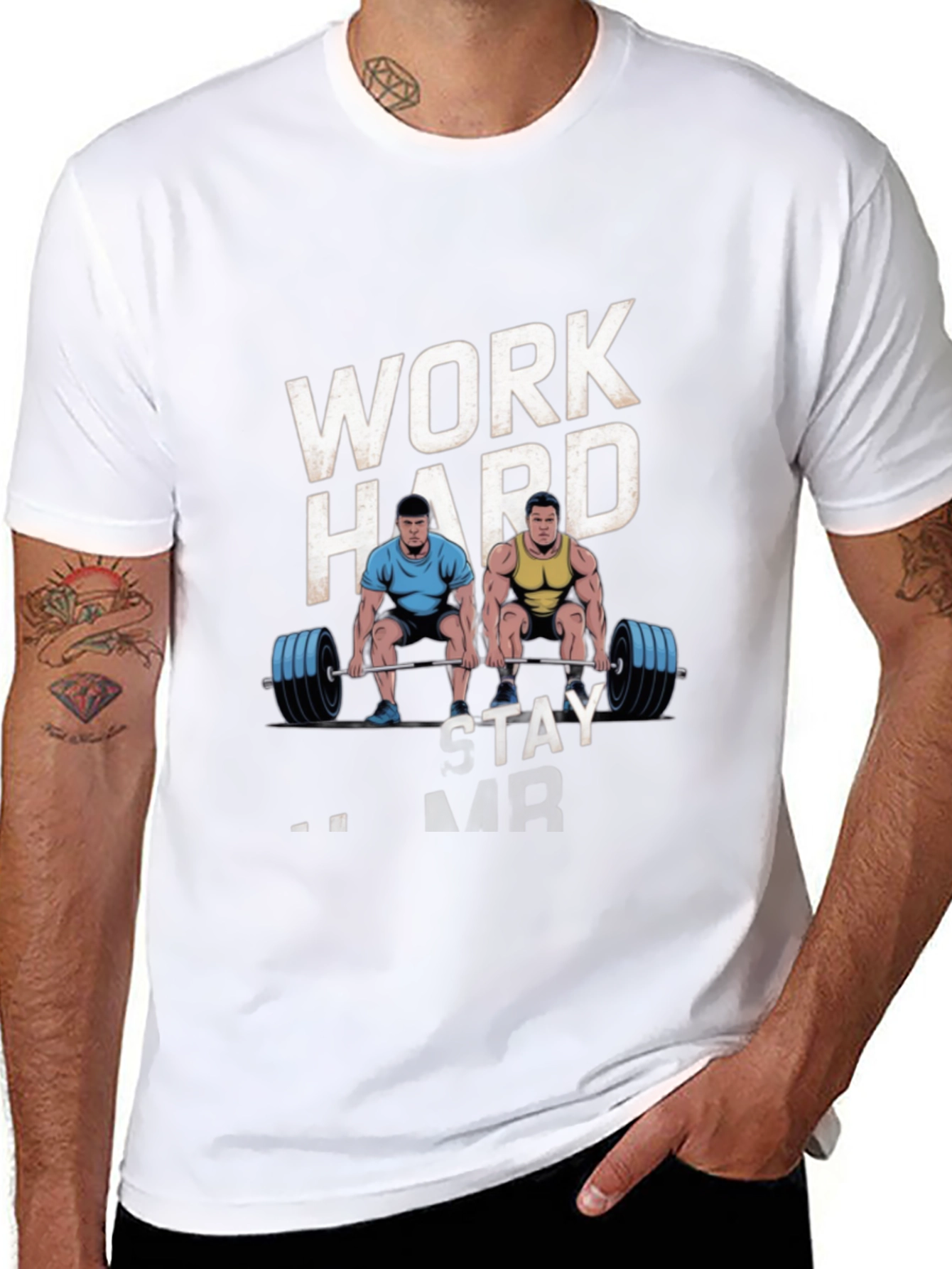 Work Hard Stay Strong Mens Graphic T-Shirt