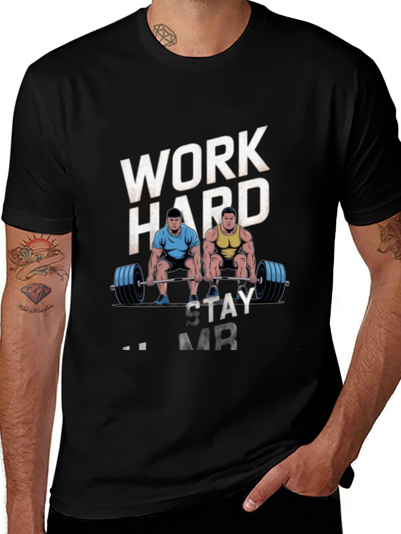 Work Hard Stay Strong Mens Graphic T-Shirt