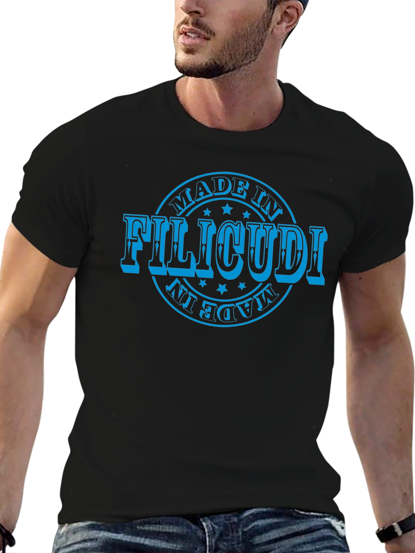 Made in Filicudi T-Shirt Black Cotton