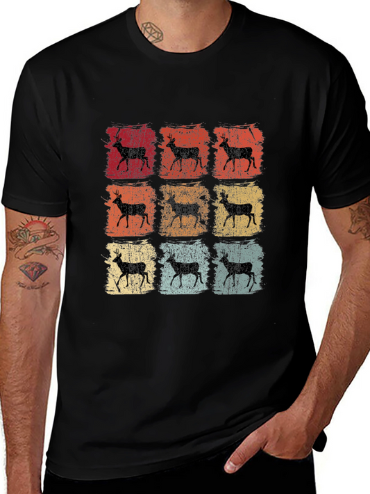 Retro Deer T-Shirt - Vintage Style Hunting Tee