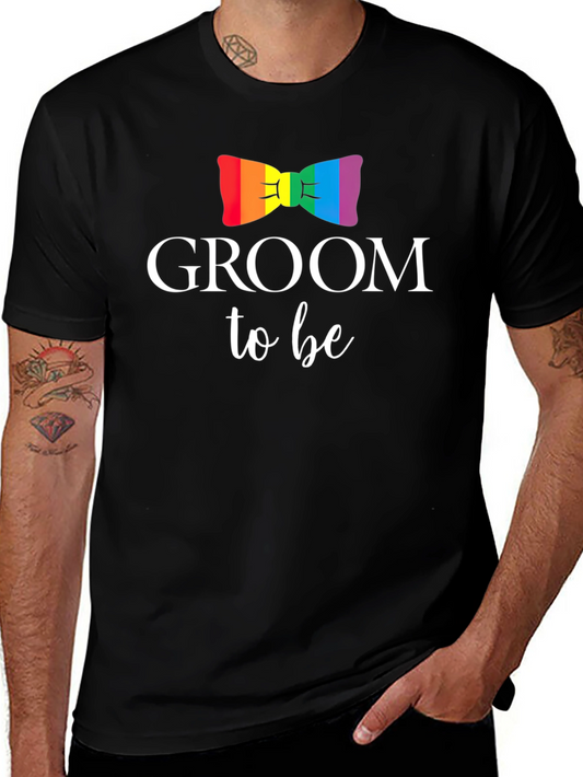Groom to Be Rainbow Bowtie T-Shirt