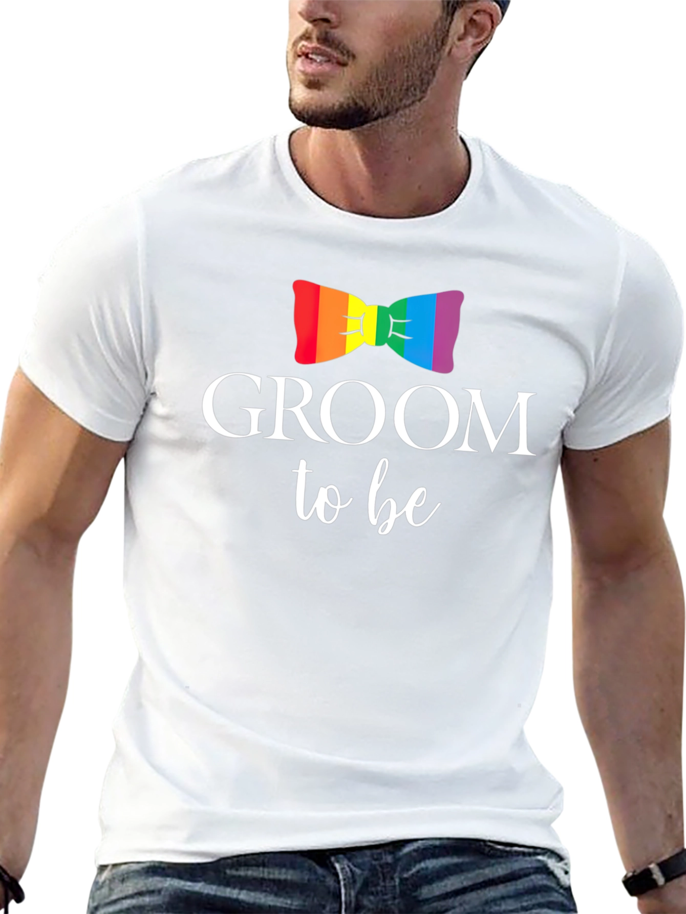 Groom to Be Rainbow Bowtie T-Shirt