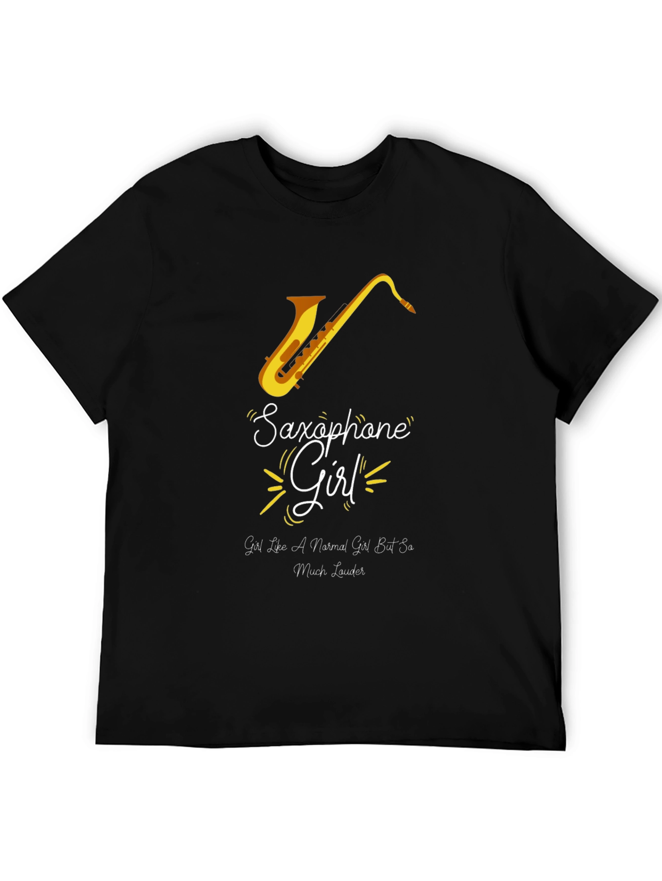 Saxophone Girl Graphic Tee - Musician Gift