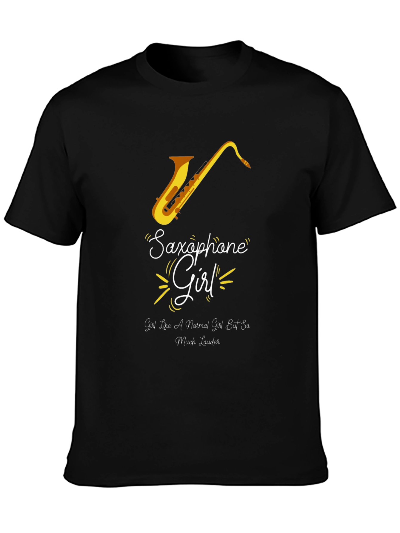 Saxophone Girl Graphic Tee - Musician Gift