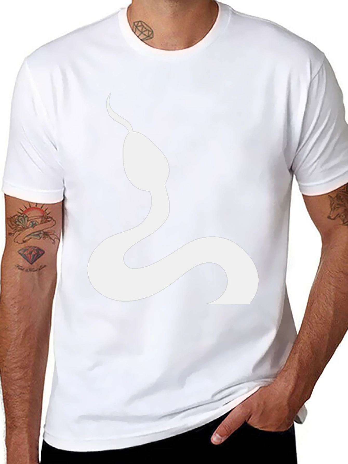 Snake Graphic Tee - Stylish Mens Black T-Shirt