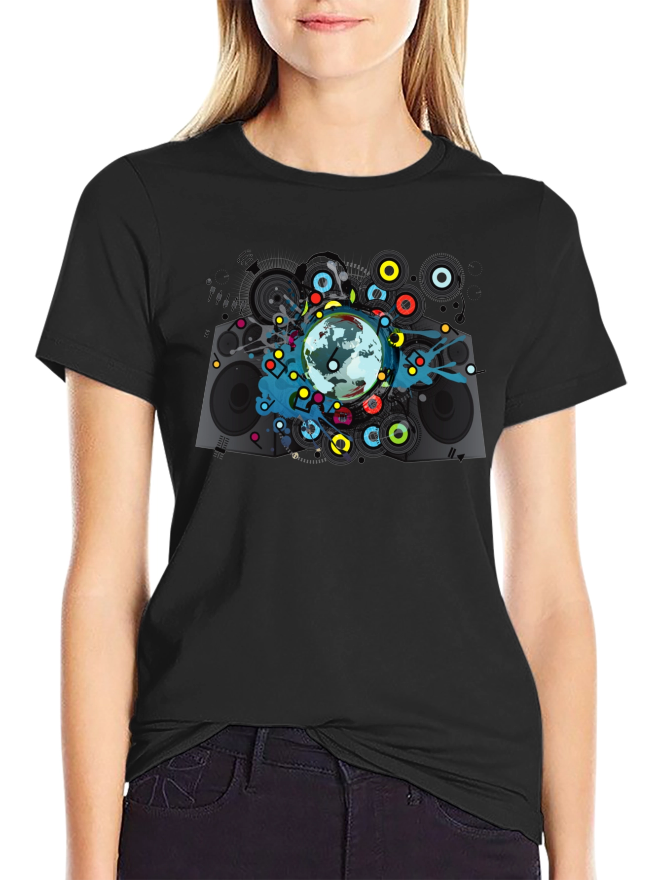 Global Beats Black Graphic Tee