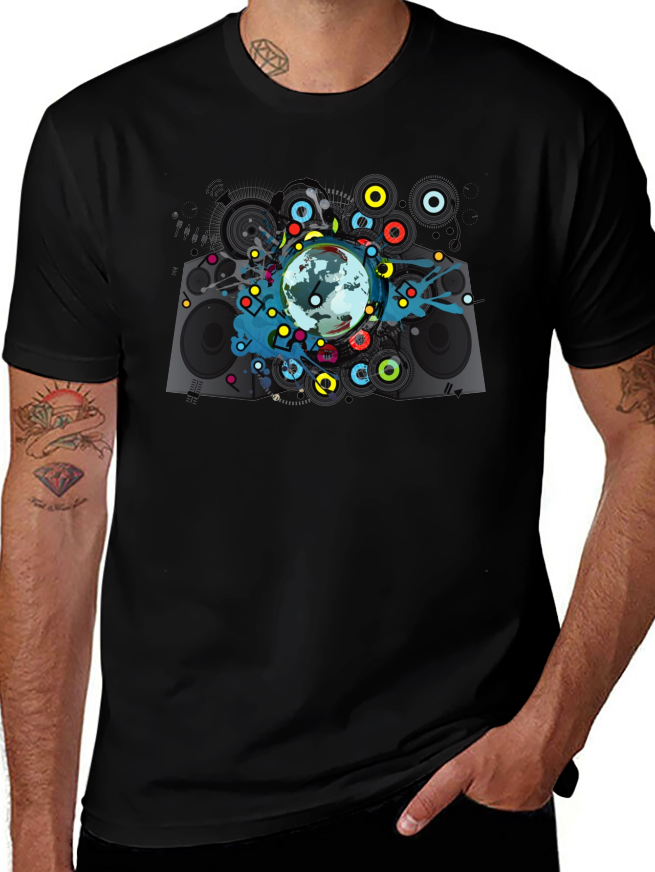 Global Beats Black Graphic Tee