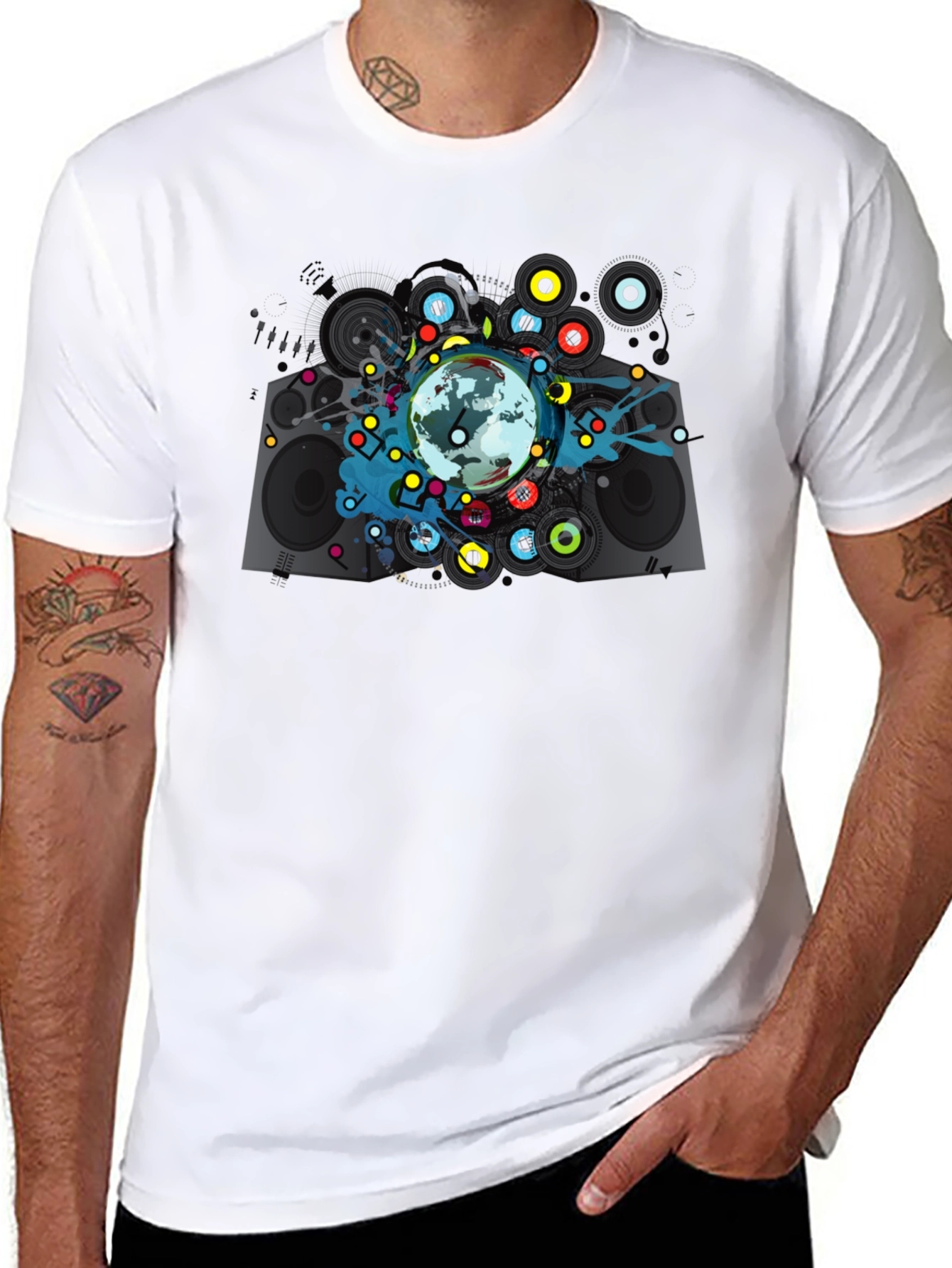 Global Beats Black Graphic Tee