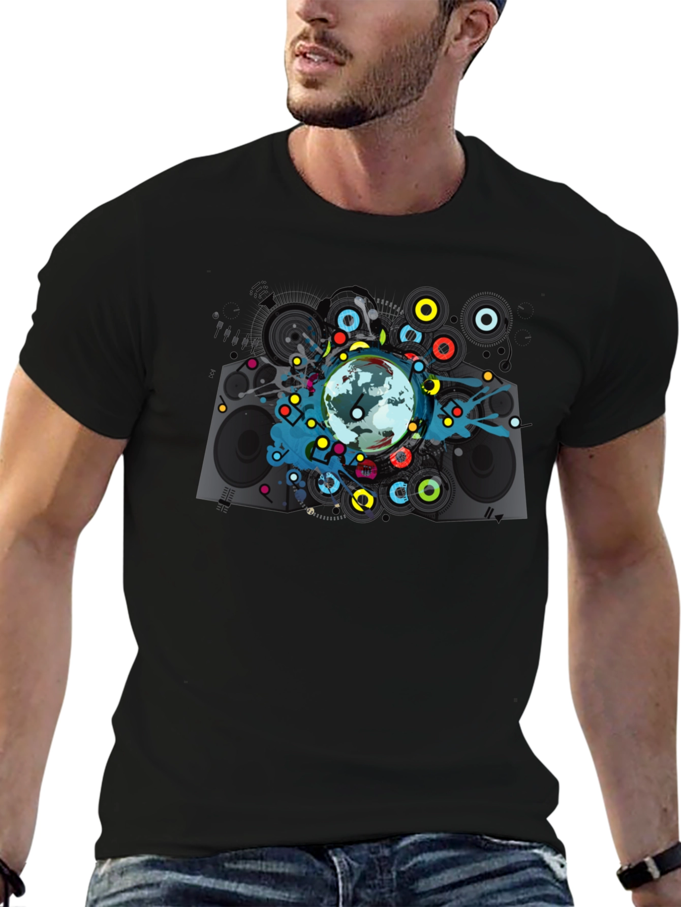 Global Beats Black Graphic Tee