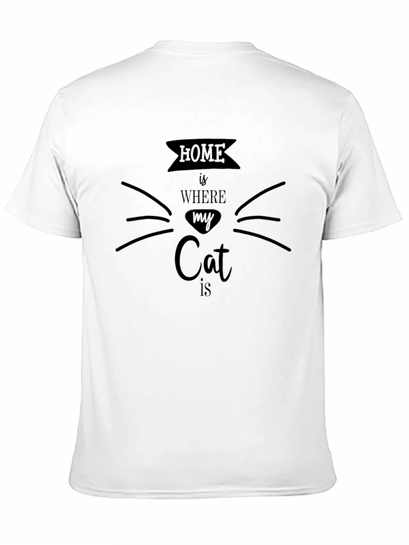 Home is Where My Cat is Black T-Shirt