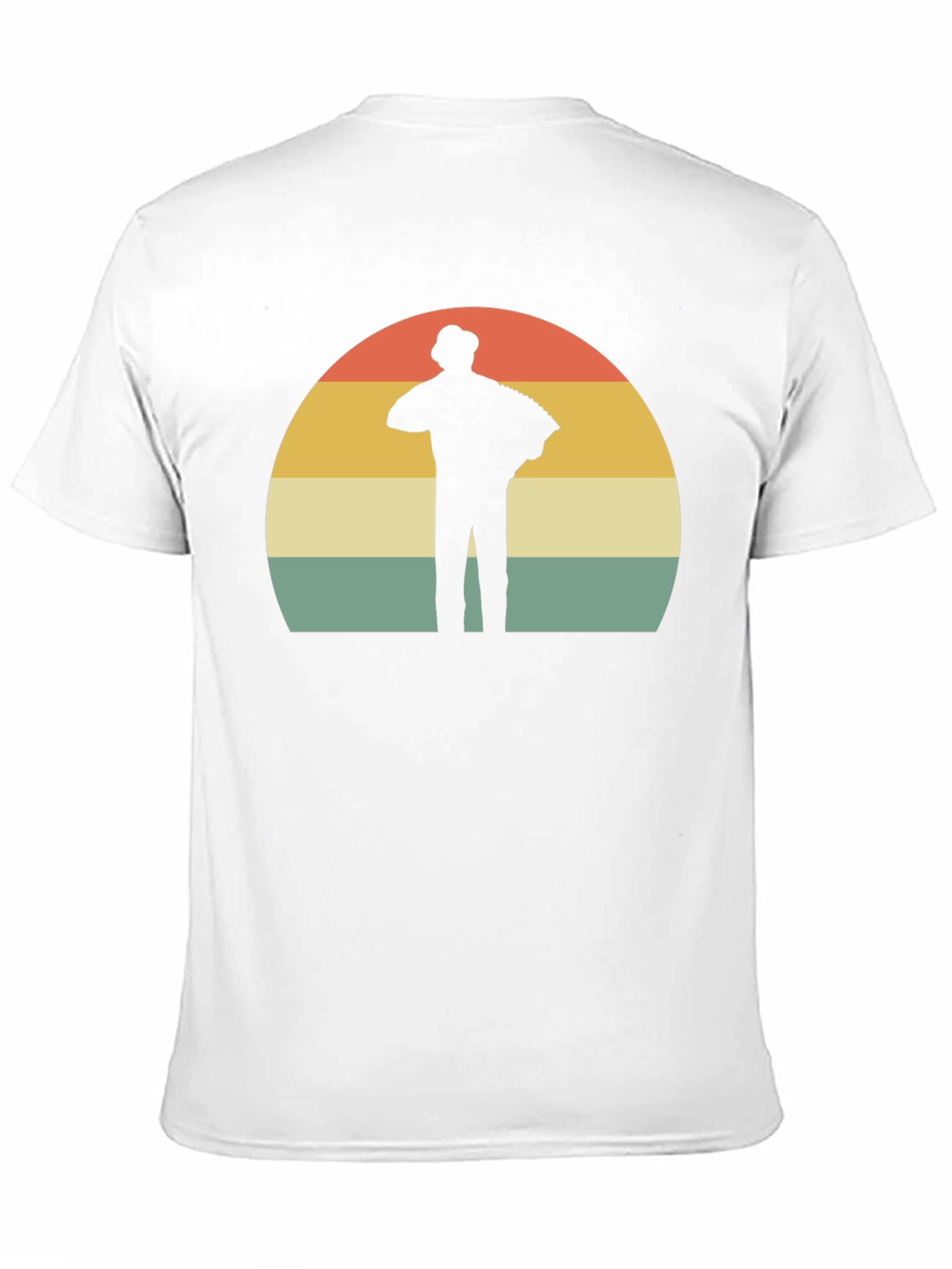 Retro Accordion Player T-Shirt - Black