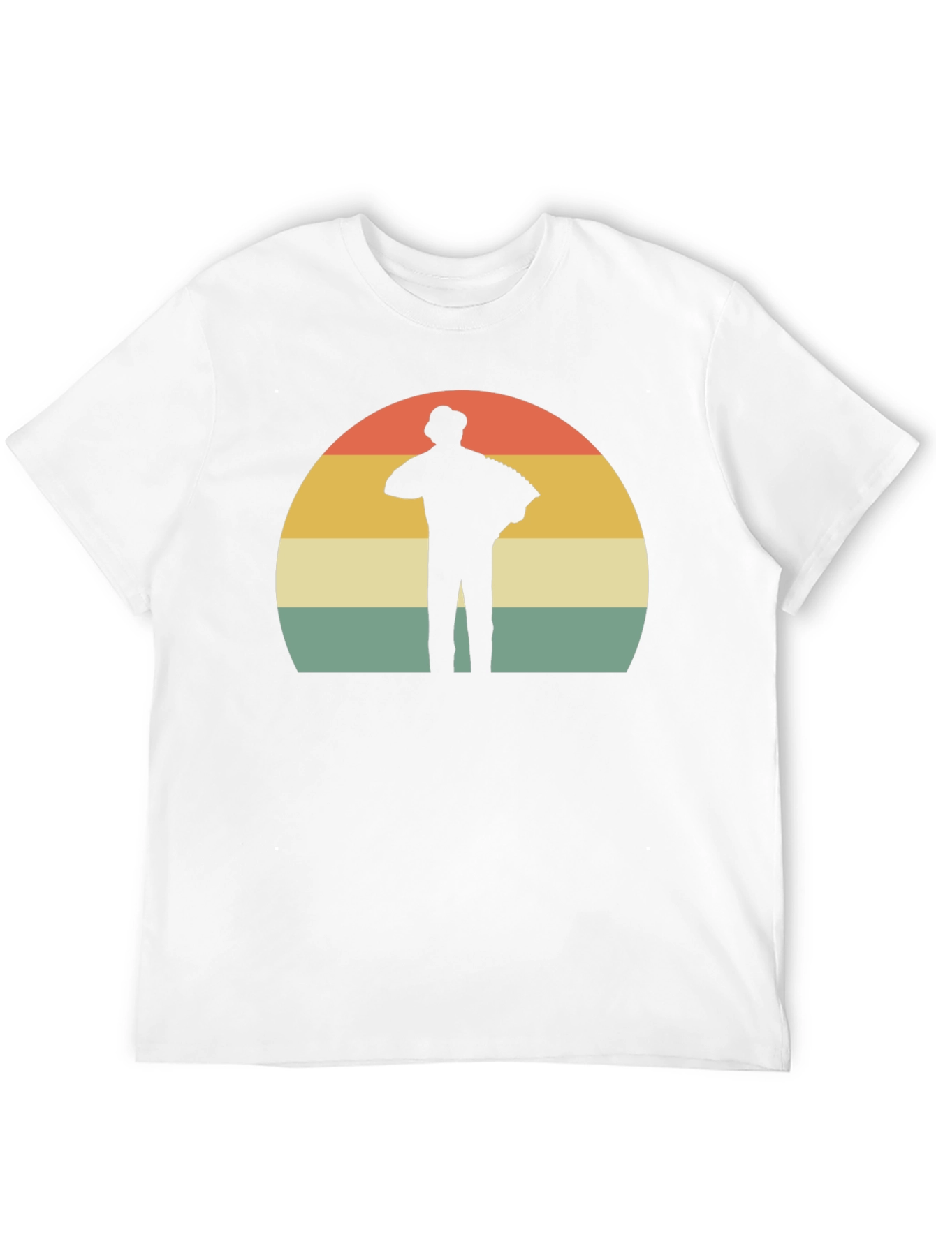 Retro Accordion Player T-Shirt - Black