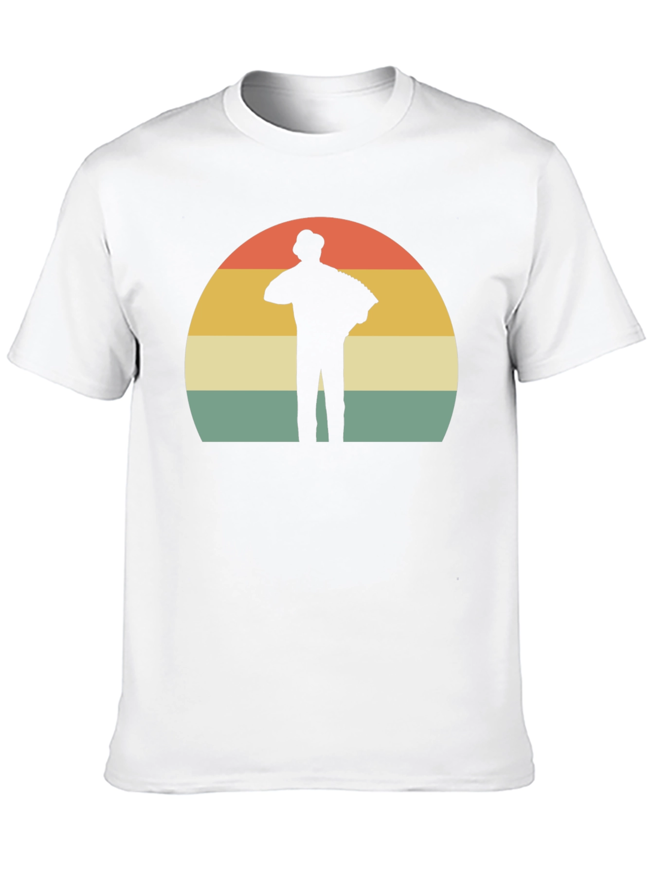 Retro Accordion Player T-Shirt - Black