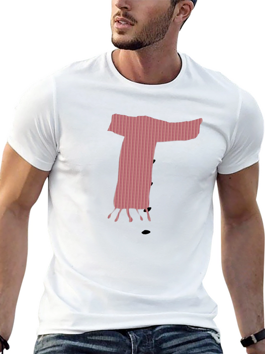 Unique Graphic T-Shirt - Pink Letter T Design