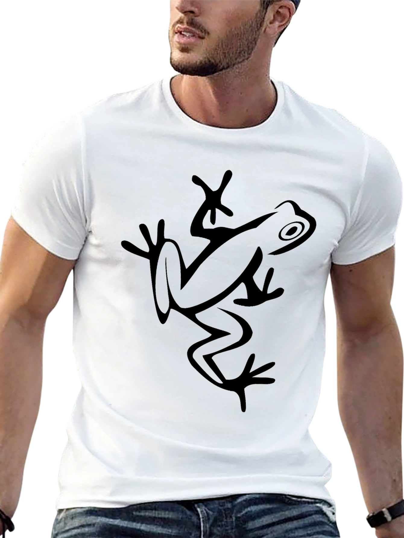 Frog Graphic Tee - Black Cotton T-Shirt