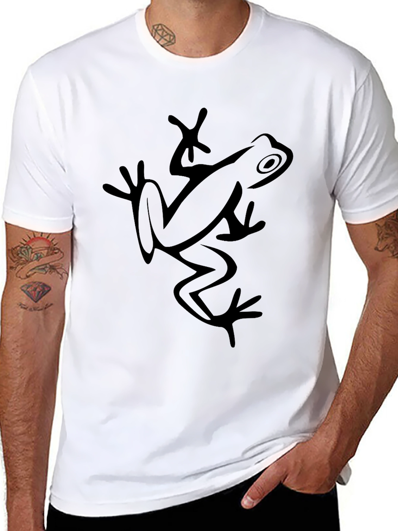 Frog Graphic Tee - Black Cotton T-Shirt