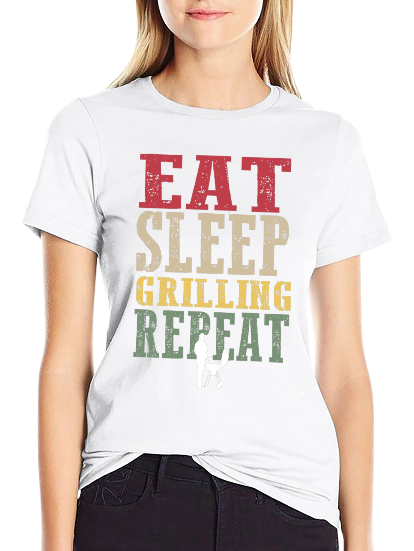 Eat Sleep Grilling Repeat T-Shirt - BBQ Lover Tee