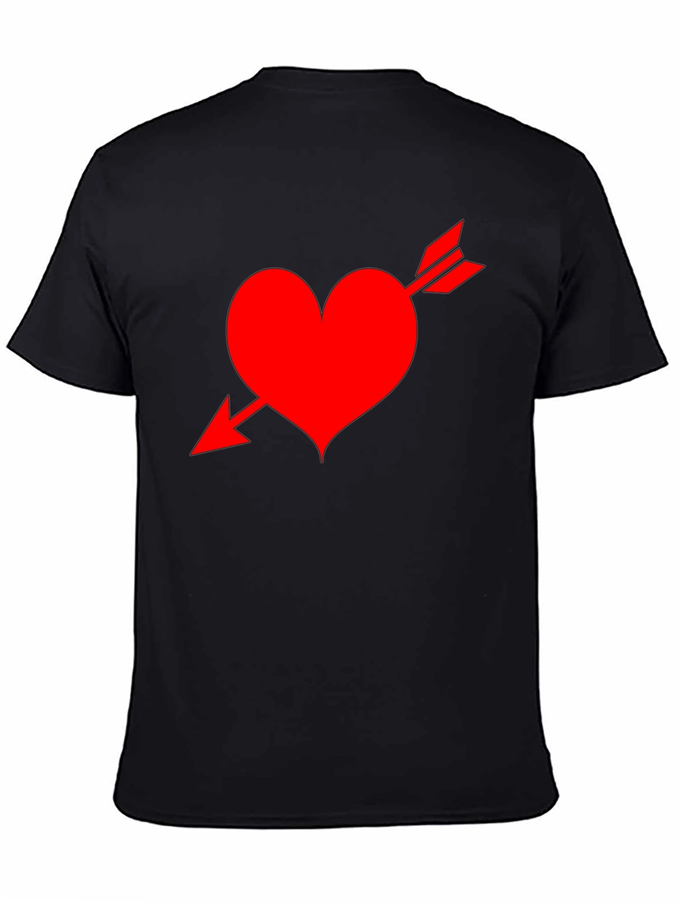 Heart Arrow Black T-Shirt - Valentines Day