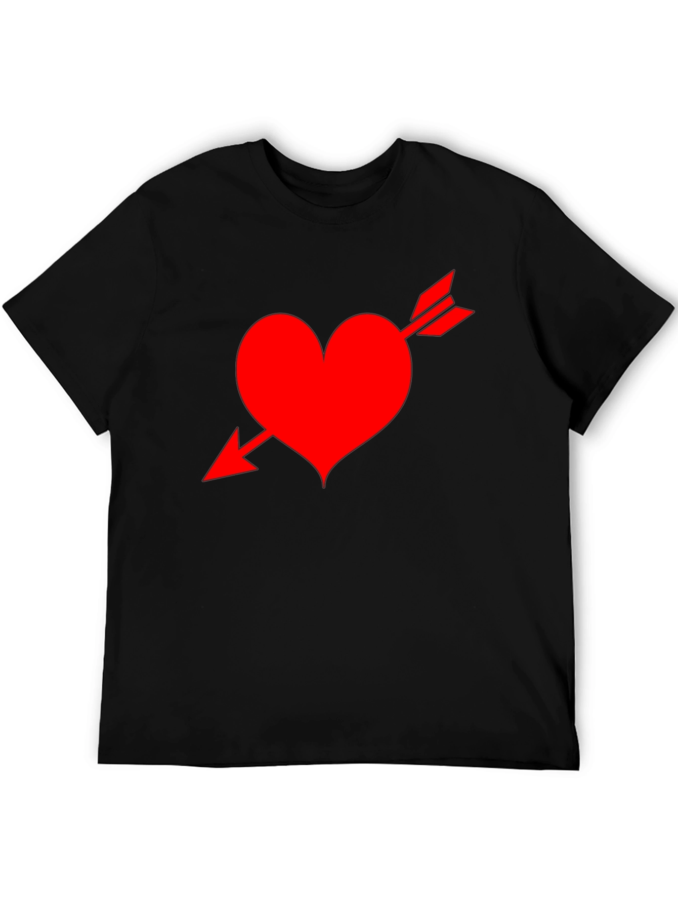 Heart Arrow Black T-Shirt - Valentines Day