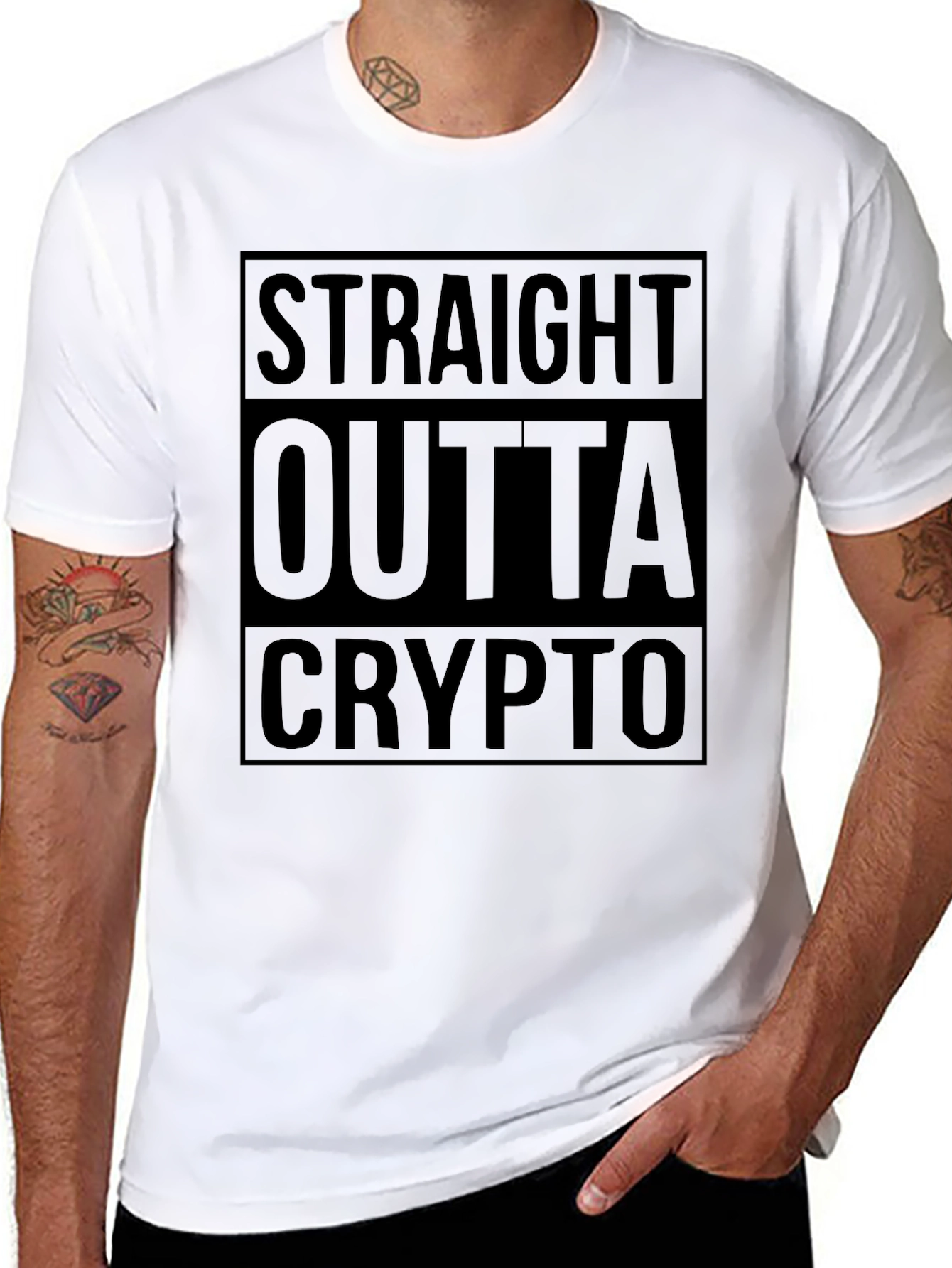 Straight Outta Crypto Black T-Shirt