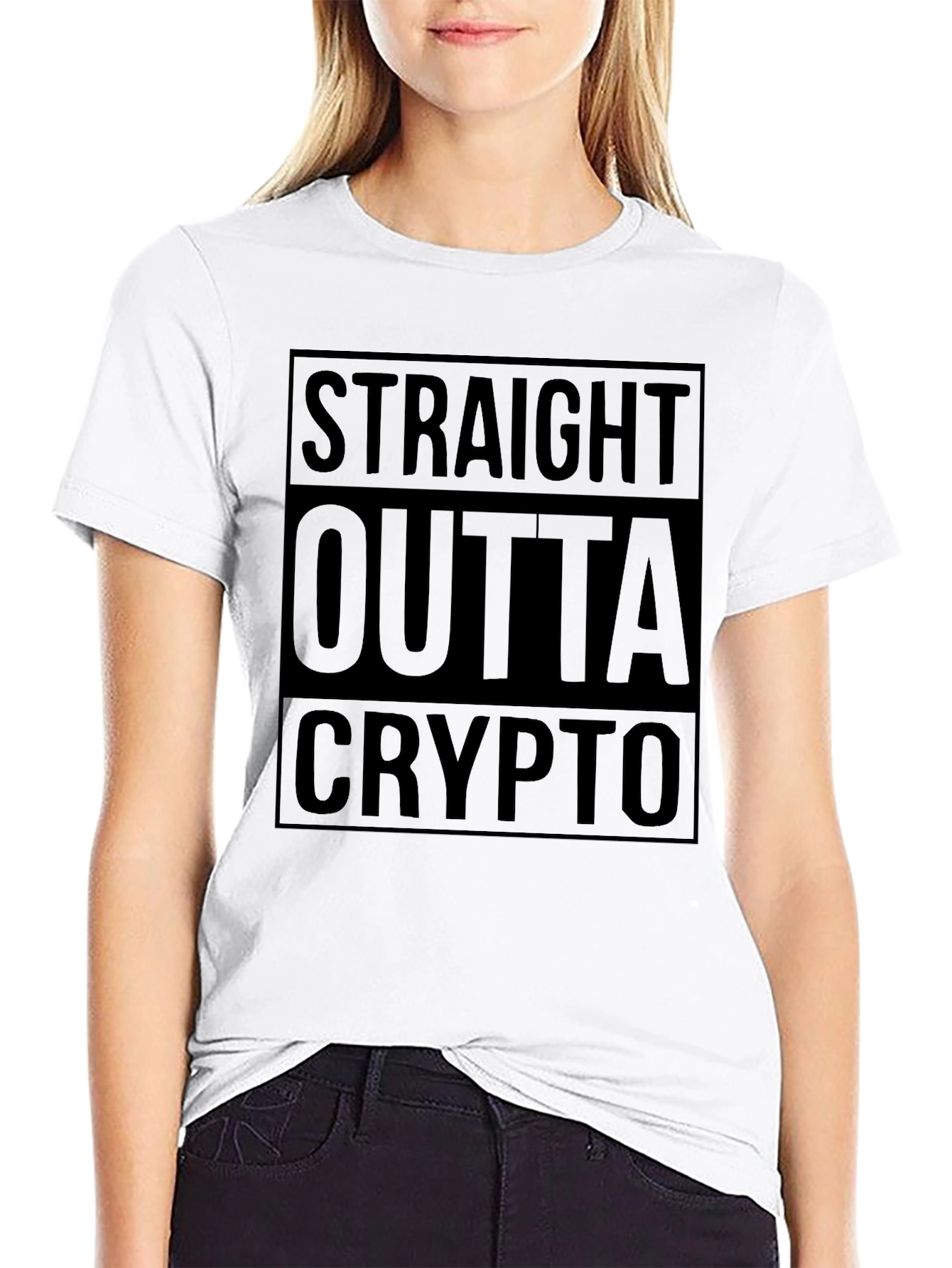 Straight Outta Crypto Black T-Shirt