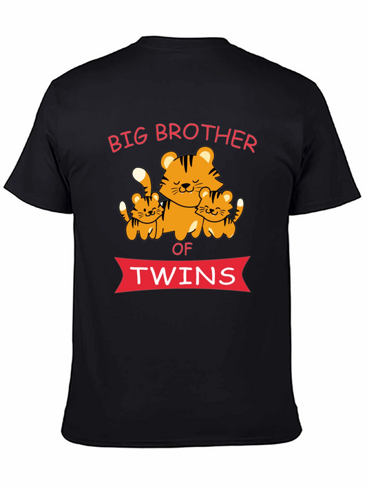 Big Brother of Twins T-Shirt - Cute Tiger Family Tee