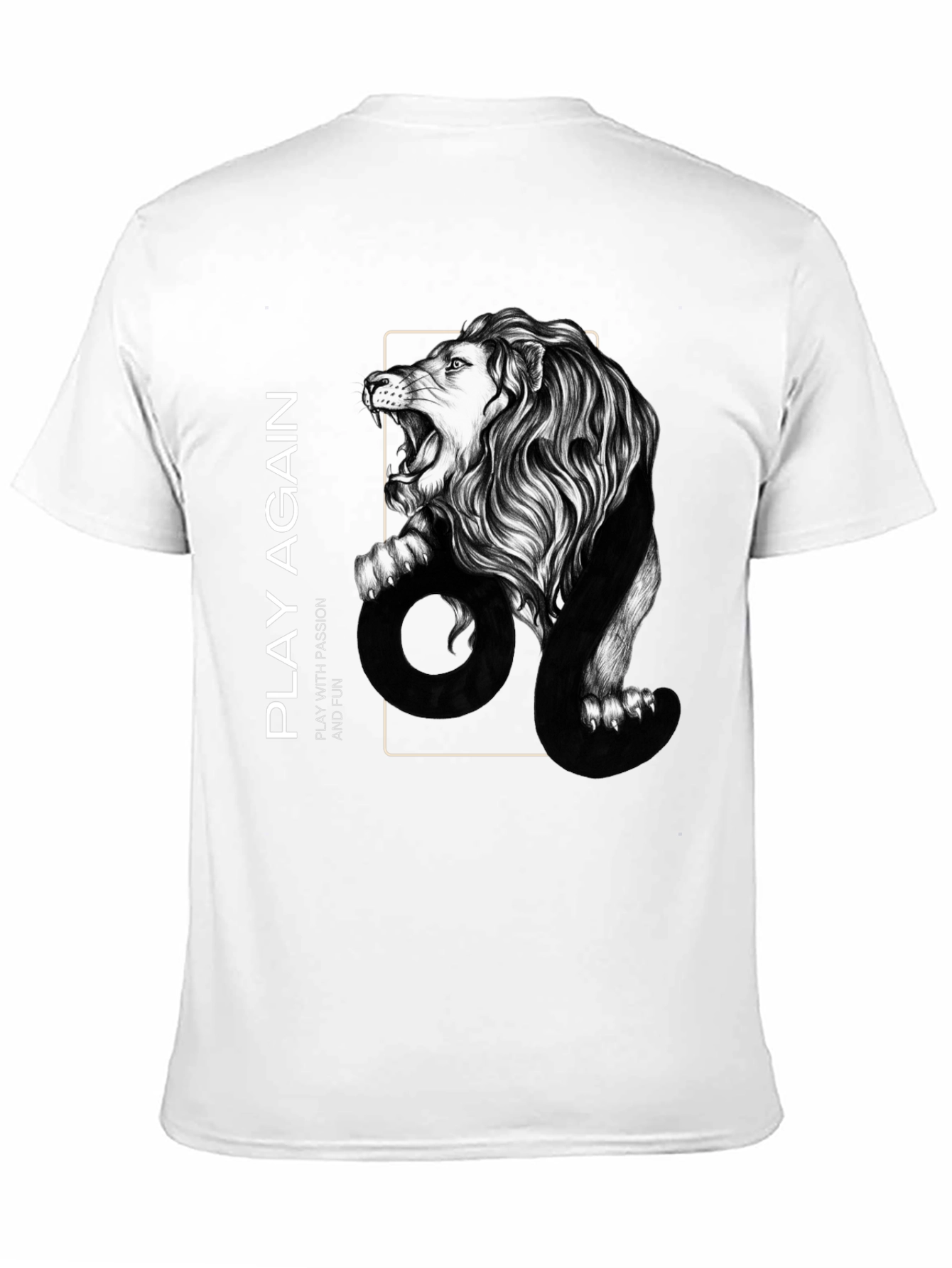 Lion Graphic Print Mens Black T-Shirt