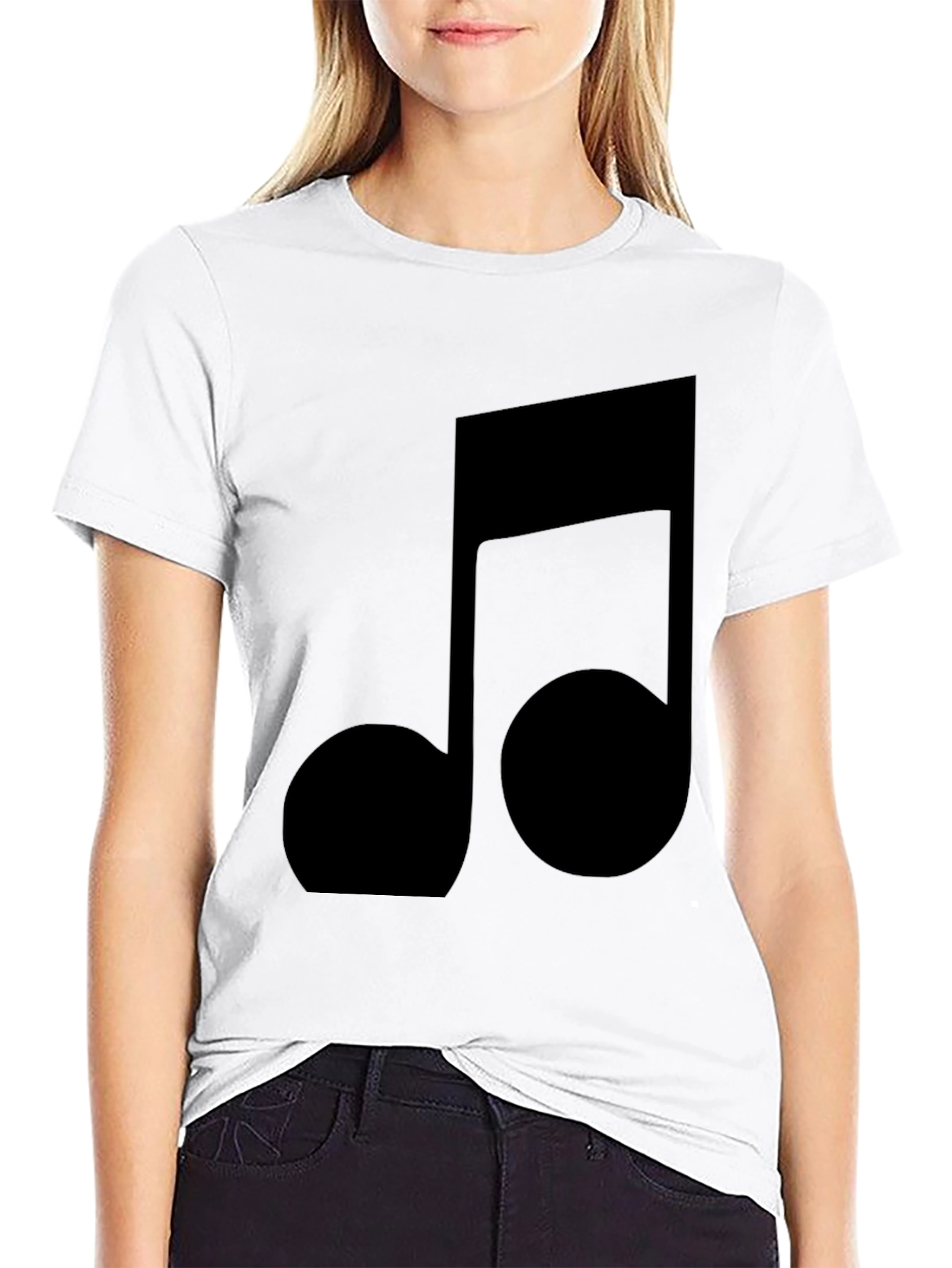 Music Note Graphic Tee - Black T-Shirt
