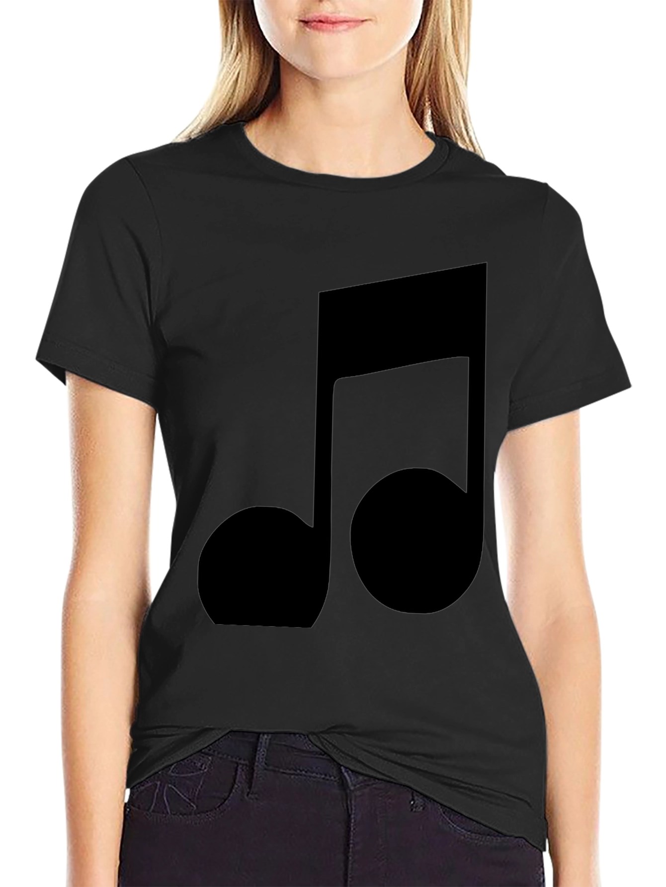 Music Note Graphic Tee - Black T-Shirt
