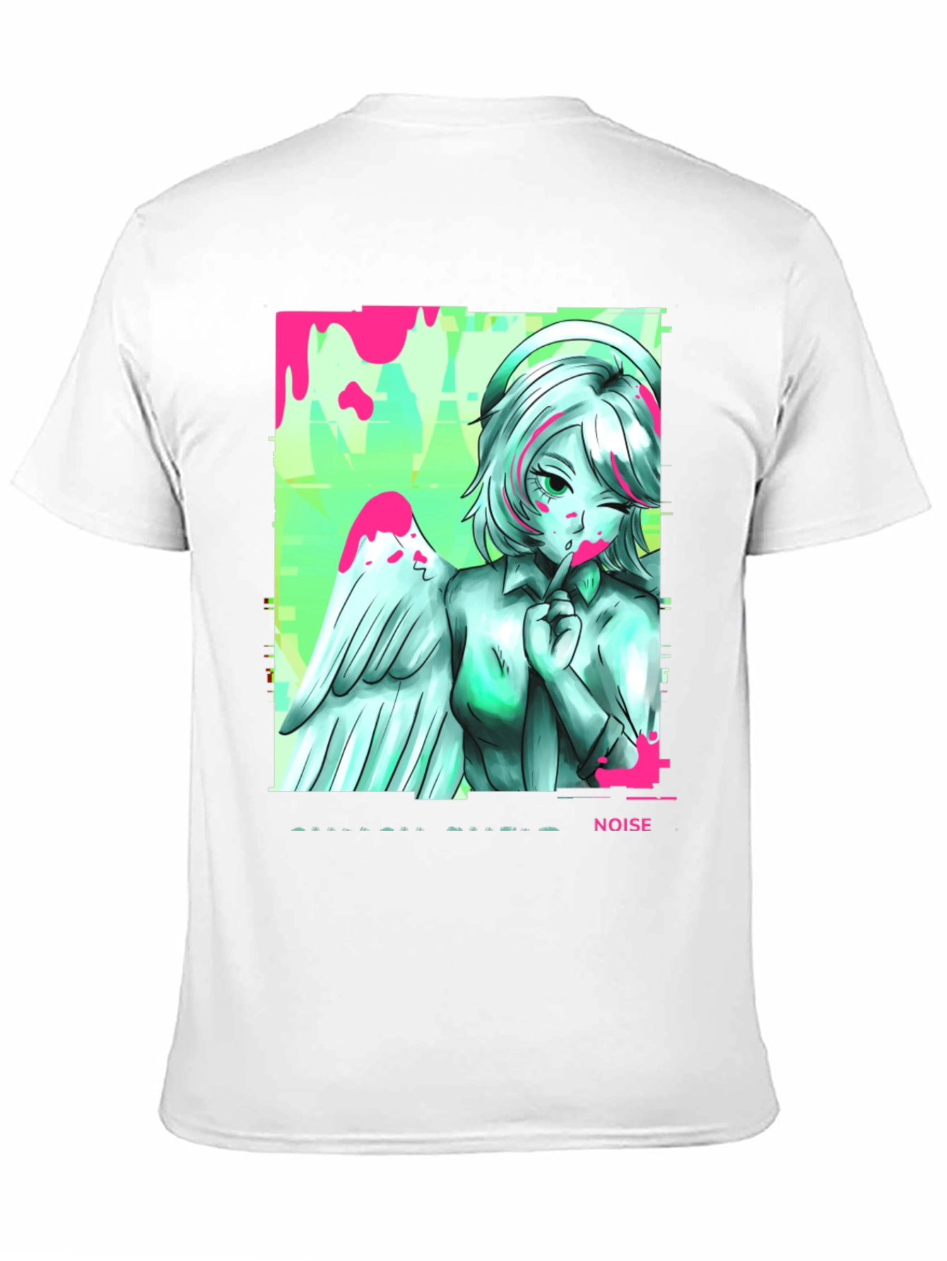 Anime Angel Noise T-Shirt - Mens Black Graphic Tee