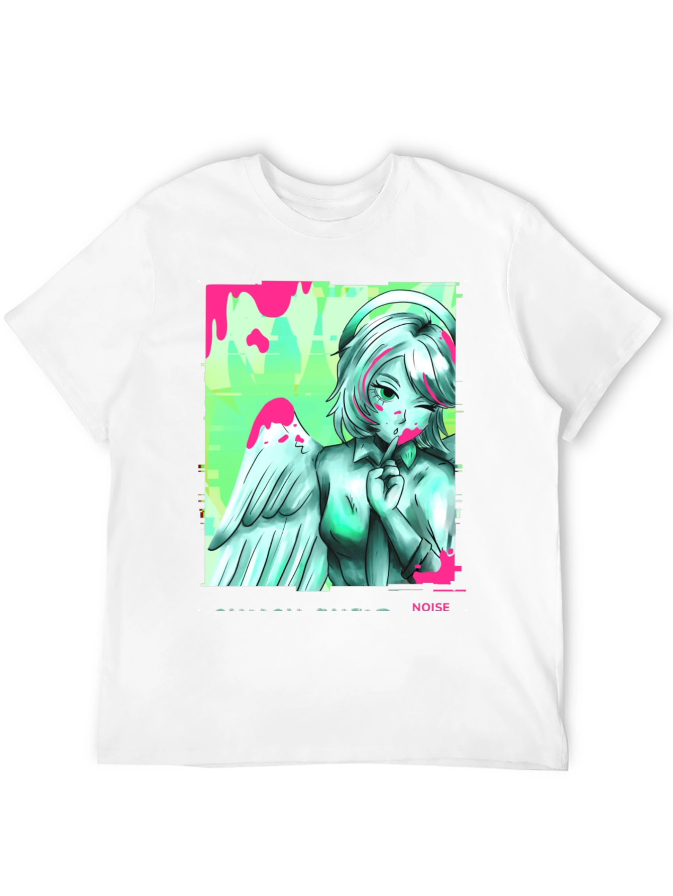 Anime Angel Noise T-Shirt - Mens Black Graphic Tee