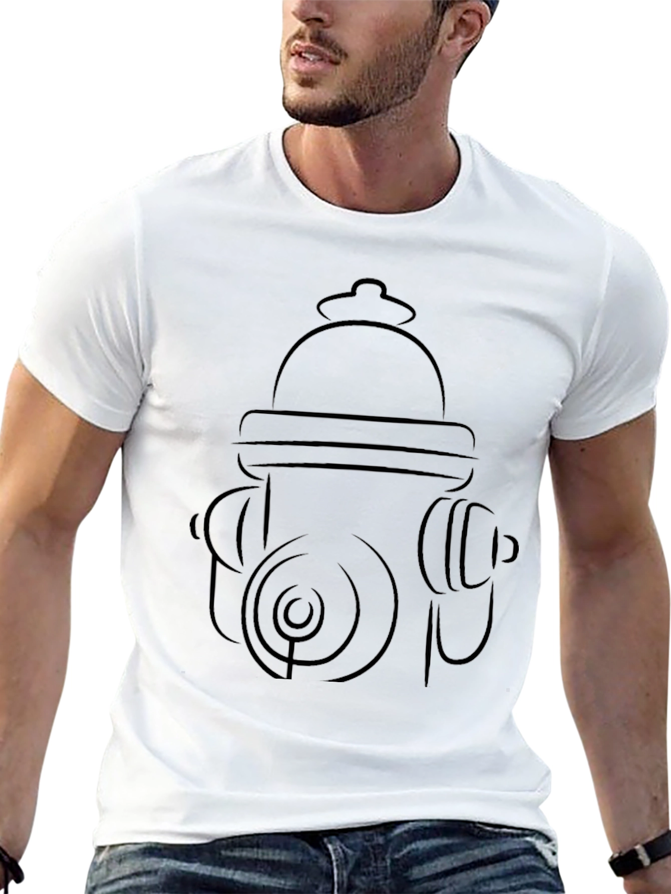Fire Hydrant Graphic Tee - Cool Black T-Shirt