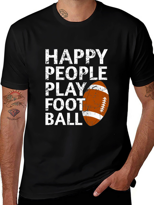 Happy People Play Football Graphic T-Shirt