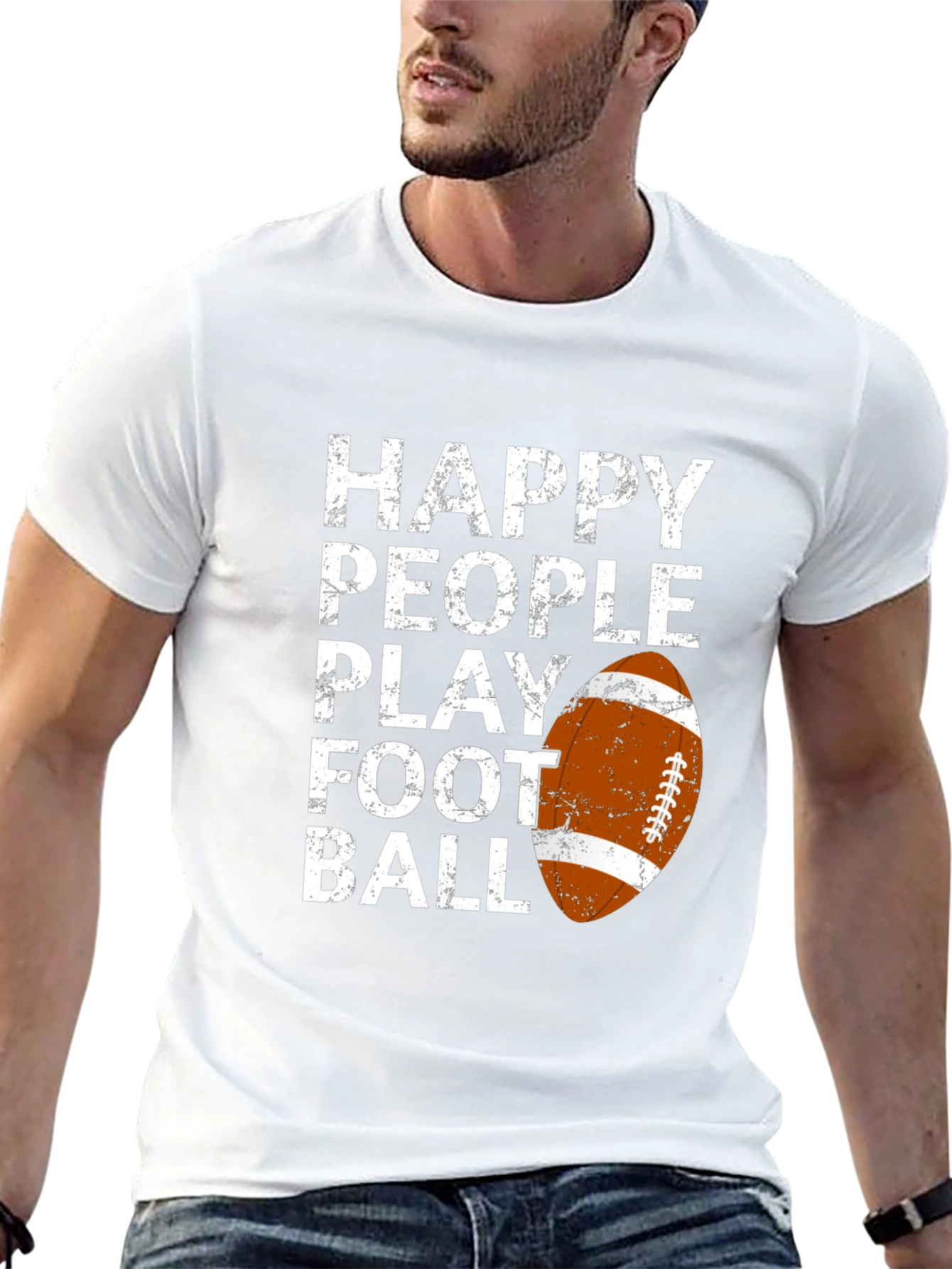 Happy People Play Football Graphic T-Shirt