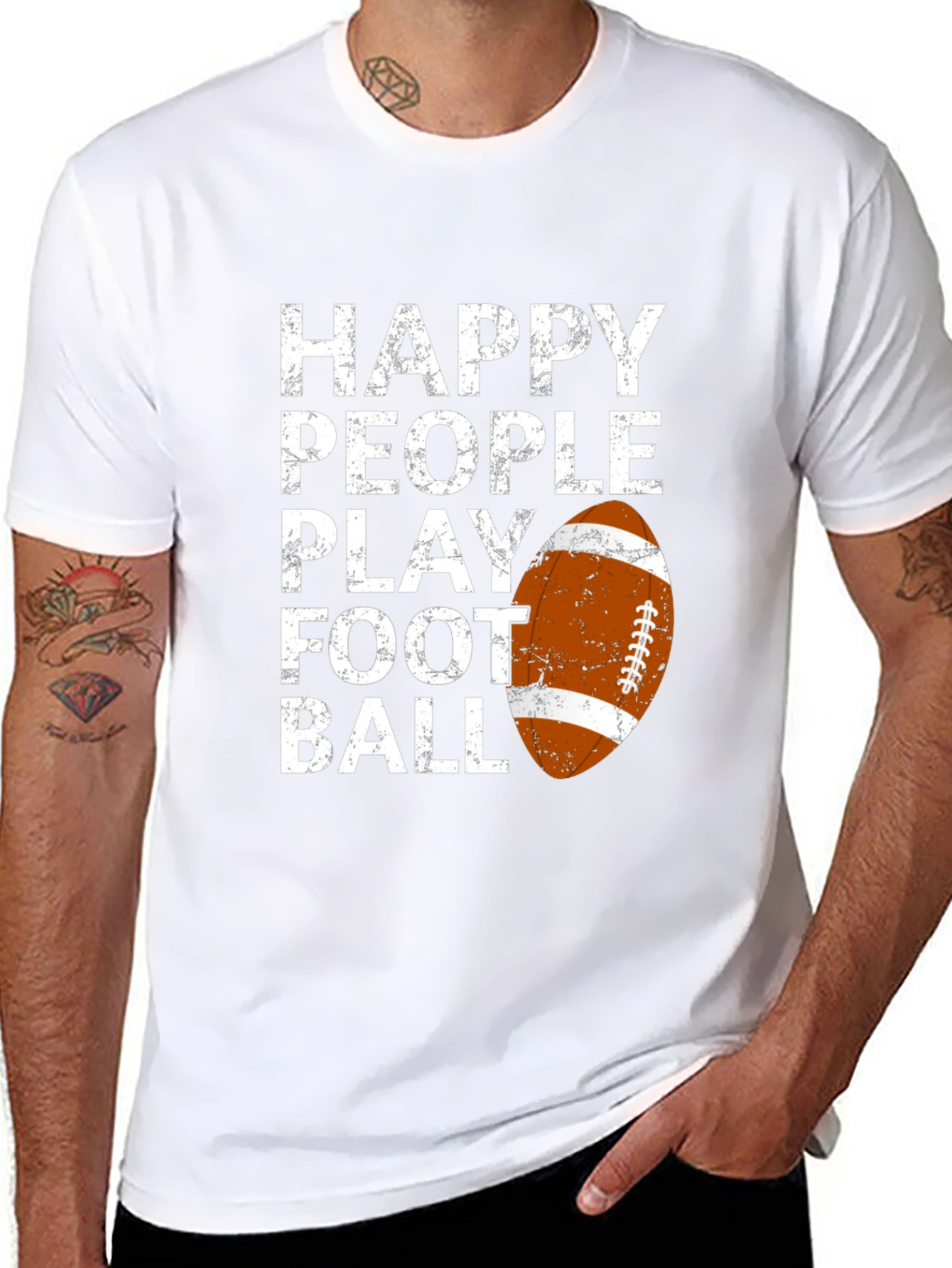 Happy People Play Football Graphic T-Shirt