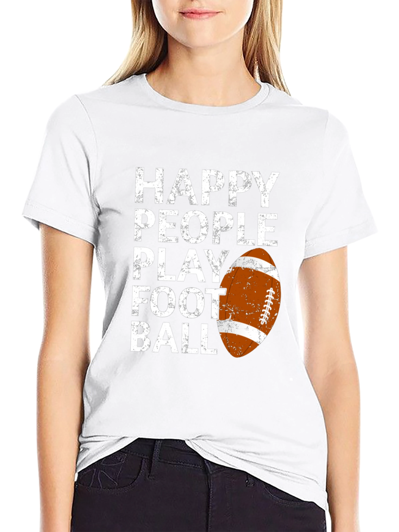 Happy People Play Football Graphic T-Shirt