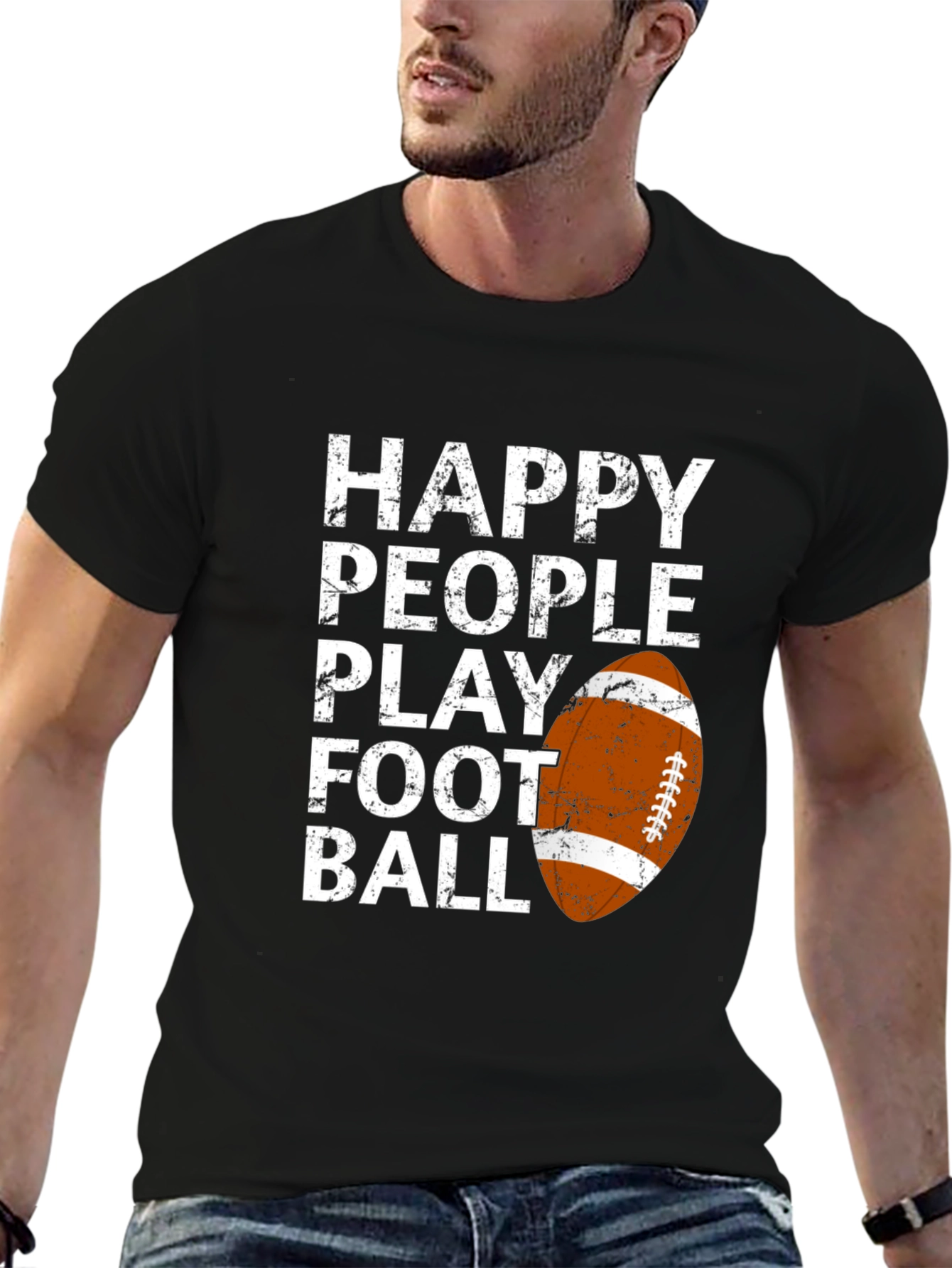 Happy People Play Football Graphic T-Shirt