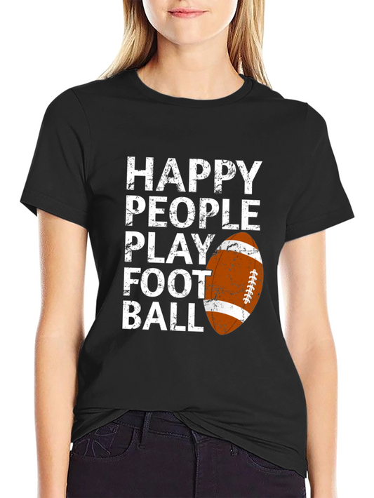 Happy People Play Football Graphic T-Shirt