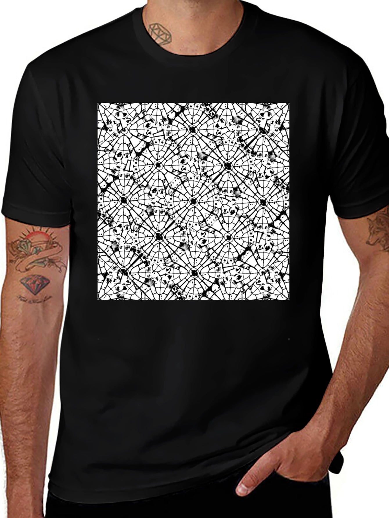 Abstract Black & White Pattern Tee
