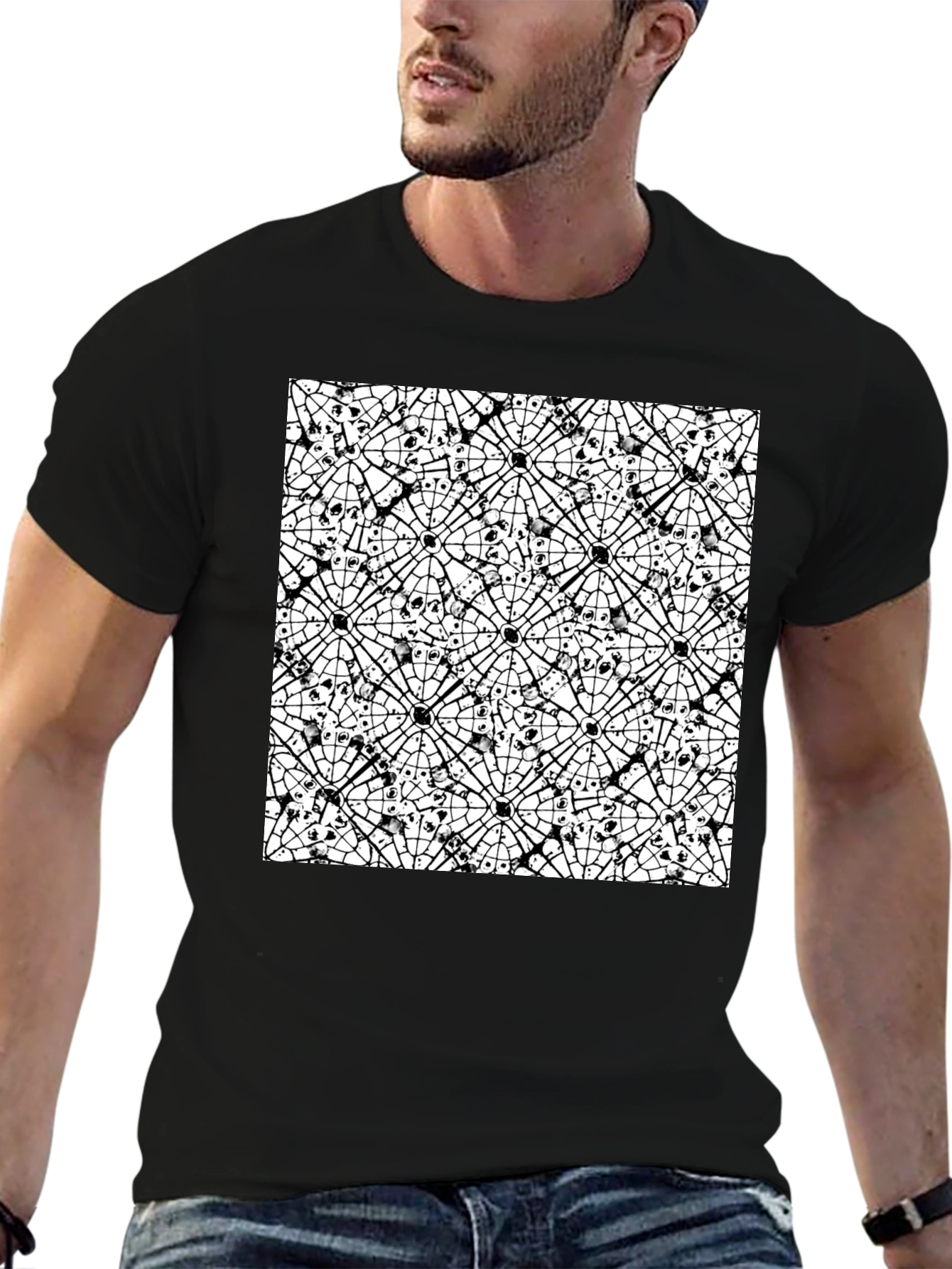 Abstract Black & White Pattern Tee