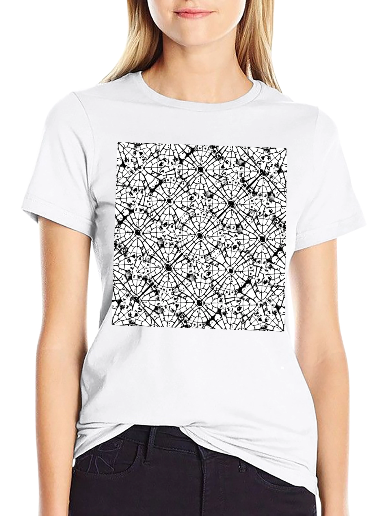 Abstract Black & White Pattern Tee
