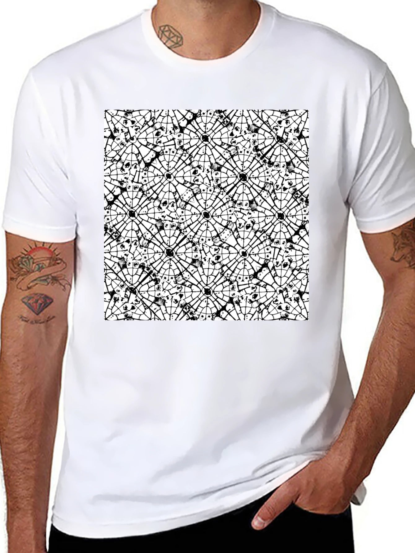 Abstract Black & White Pattern Tee